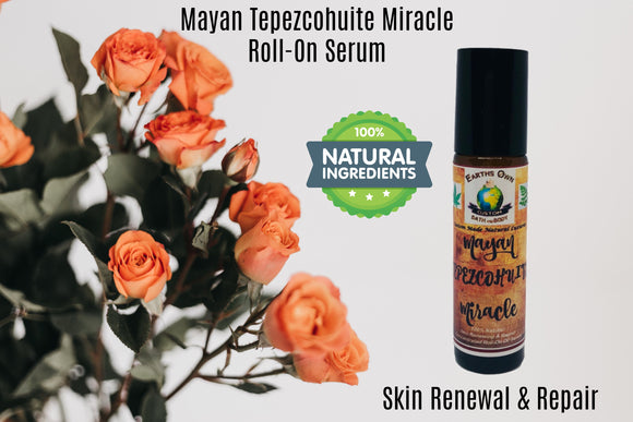 Mayan Tepezcohuite Miracle 100% Natural Concentrated Roll On Oil Serum. Cell Renewing Anti Aging w/ Organic Moringa. Vegan .33 oz