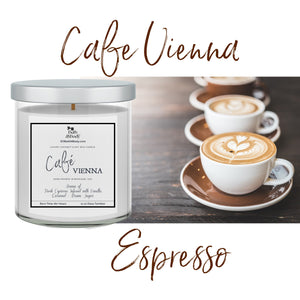 Cafe Vienna Luxury Coconut + Soy Wax Wood Wick Candle | 11 oz Glass Tumbler with Silver Lid | Hand Poured | Zero Waste & Reusable