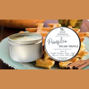 Pumpkin Pecan Waffle Luxury Soy Wax Candle | Hand Poured | Zero Waste & Reusable Tin | Minimalistic Design | Autumn | Gift | 6 oz